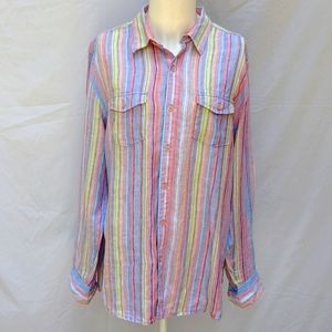 Men's Ocean & Coast linen shirt, L, multicolor,100% linen, classic summer cool